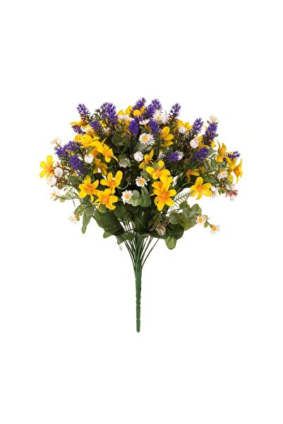 OEM Buchet Flori Artificiale Mov Galbene și Margarete Albe 42 cm – Decor Real...