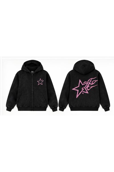 Minga London سويت شيرت نينجا مطبوع عليه PinkStars قابل للغسل