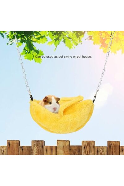 Generic Plush Banana Hamster Bed with Hanging Swing Chains (Yellow)