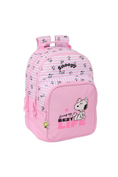 Syfax Safta Peanuts Snoopy rucsac școlar 42 cm, compatibil cu troler, cu prot...
