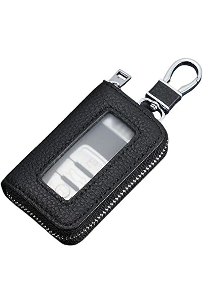 GENERAL Portable Leather Car Key Case, Car Key Bag with Transparent Window, C...