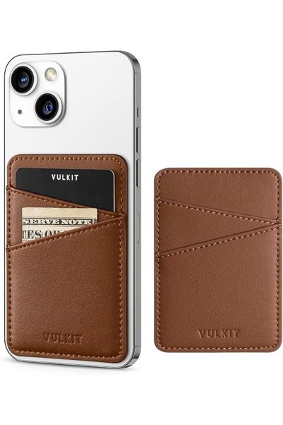 VULKIT Phone Card Holder Slim Leather Adhesive Pocket RFID Blocking Sleeves S...
