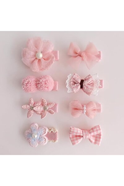 LxCraft 8 Pcs Baby Hair Clips Set, Fully Fabric Wrapped Toddler Hair Bows & B...