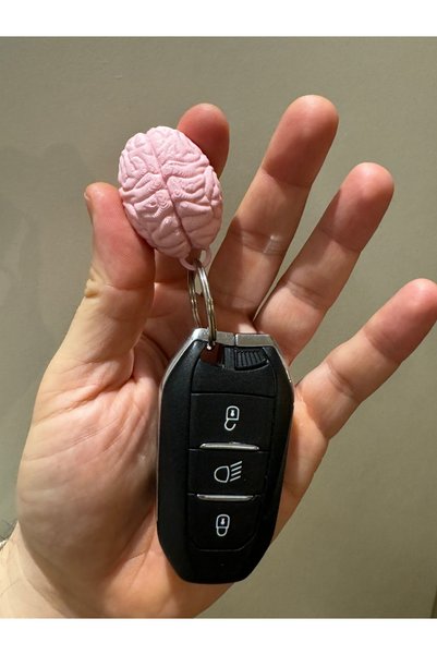 LİYA3D 3D Printing Brain Figure Keychain Pink Anatomical Brain Design Keychain