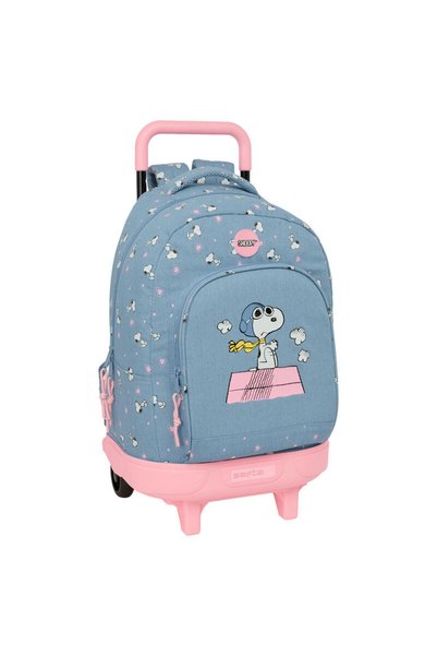 Syfax Safta Peanuts Snoopy ghiozdan troler 45 cm cu rucsac detașabil