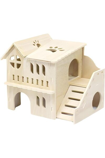 GENERAL Hamster House, Hamster Toys, Guinea Pig House Natural Wooden Hideout ...