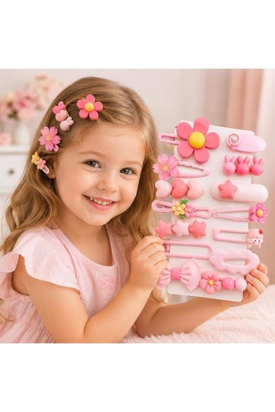 GENERAL 14Pcs Pink Cute Girls Hair Clips Barrettes, Dopamine Flower Bow Heart...