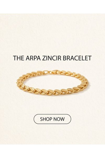 Mum Aşkı Gold Colored Barley Chain Bracelet