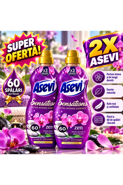 ASEVI Комплект от 2 броя концентрирана течна вода за пране Sensations Zen Ult...