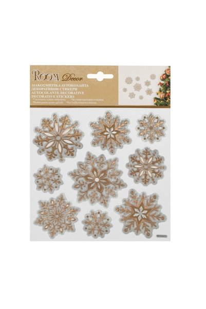 OEM Autocolante Decorative de Crăciun Fulgi Bej 18x23 cm – Atmosferă Festivă ...