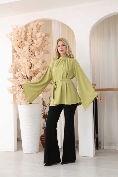 MODAELA Tunica lejeră elegantă cu legături