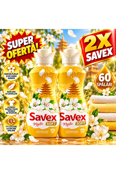 SAVEX Pachet 2 x Balsam de rufe Soft Mystic, concentrat, parfum de lungă dura...