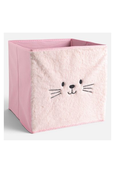 OEM Cutie de Depozitare Catifelata Roz Pisica 30x30x30cm – Organizare Decorat...