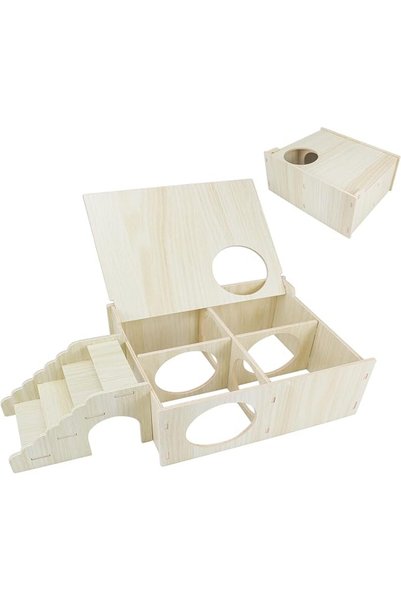 GENERAL Large Wooden Hamster House, Washable Hamster House Small Pet Hideout ...