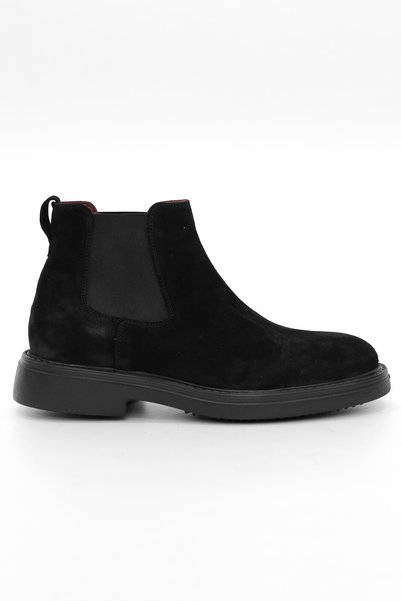 Tuna Genuine Suede Leather Chelsea Black Men's Boots - B272087