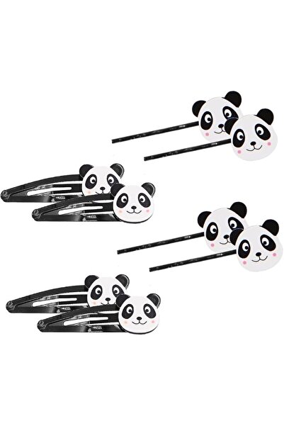 Apol Set of 8 Cartoon Panda Bear Hair Clips Barrettes Hairpin Kids Hair Acces...