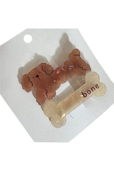 GENERAL Two sets of cute cartoon hair clips puppy rabbit kitten and bear non-...