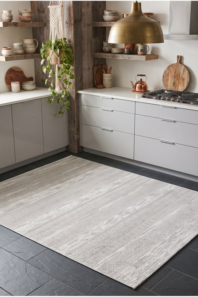 Pastel TALYA HALI 51551A Modern Geometrik Desenli Gri Dokuma Halı-160X300