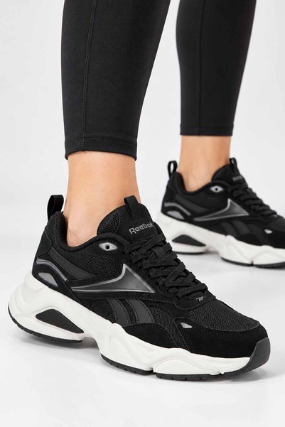 Reebok Pantofi sport de damă, negri, casual, cu talpă groasă