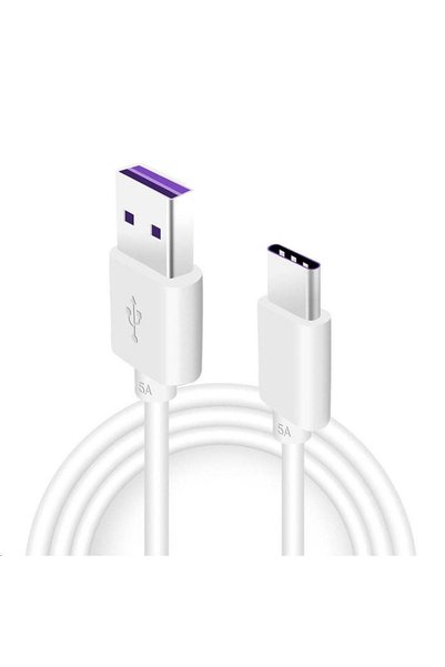 OEM USB-A към Type-C кабел за Huawei, 1м, 5А, Бял