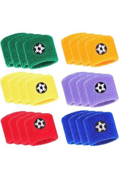 mizikuu 24 Pieces Sports Wristbands for Kids, Sweat Sports Wristbands for Wom...