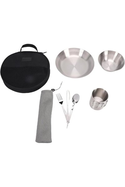 GENERAL Yishare Camping Utensil Portable Stainless Steel Cutlery Set Durable ...