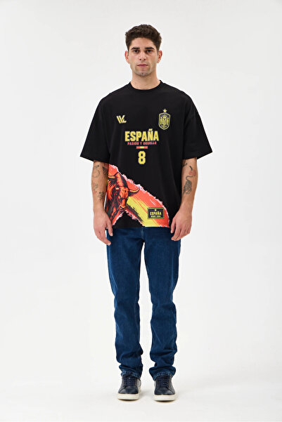 Espana 8 Oversize T-Shirt - Siyah