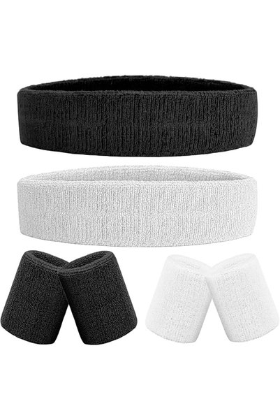 GENERAL 6 Pieces Sweatband Set Sports Headband Wristband Set, Moisture Wickin...