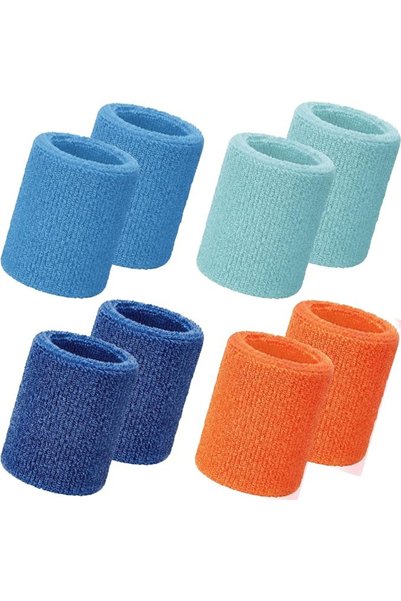 WILLBOND 8 Pack Wrist Sweatbands Sports Wristbands Tennis Sweatbands Neon 80s...