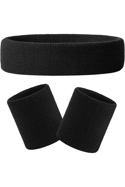 HOTERO Hoter Sweatband Set Sports Headband Wristband Set Sweatbands Terry Clo...