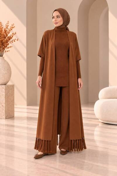 MAY MARA Women's 3-Piece Tesutu Tricot Suit with Vest, Blouse and Pants
