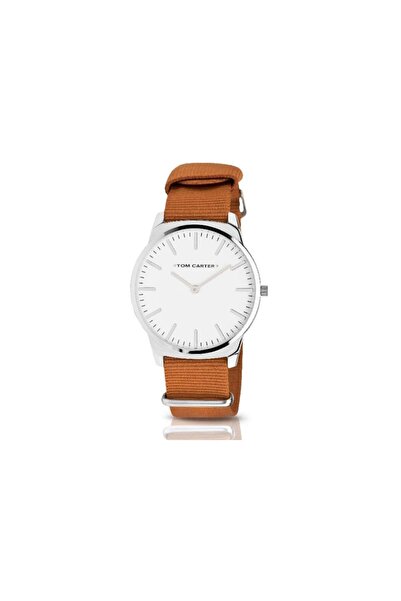 OEM Ρολόι UNISEX TOM CARTER με ασημί ανοξείδωτο ατσάλι και υφασμάτινο λουράκι...