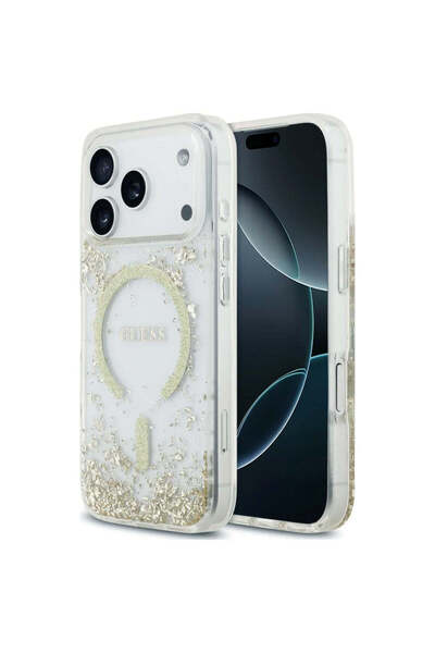 Guess Husă pentru iPhone 17 Pro, iPhone 18 Pro, cu bază din rășină și sclipic...