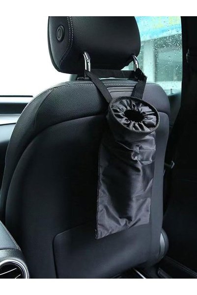 GENERAL Drawstring Oxford Cloth Car Headrest Hanging Trash Bag, Collapsible A...