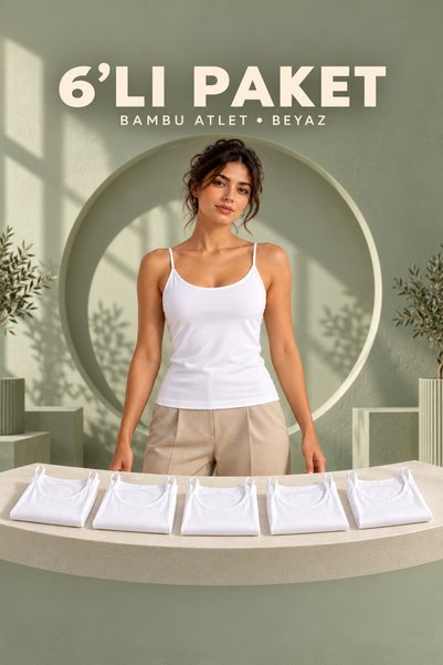 Bravie Bamboo Ultra Comfort Αθλητικά Σορτς με Κορδόνια, Πακέτο 6 τεμαχίων, Λευκό