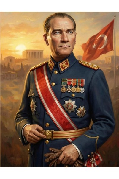 mentaş grup Diamond Painting Ataturk Beaded Tapestry Mosaic Puzzle Crystal Stone Board 40X50 Kit Full Set
