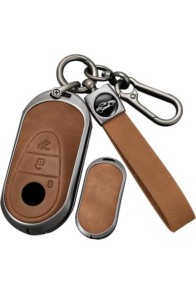 ontto Car Key Case Key Case Key Fob Leather Protective Cover Fits Mercedes C ...