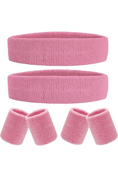 GENERAL 6 Pieces Sweatband Set Sports Headband Wristband Set, Moisture Wickin...