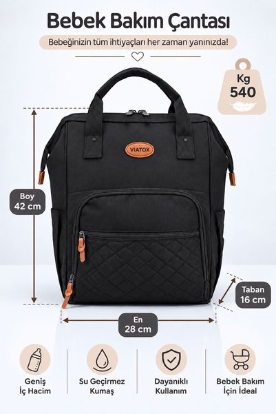 VIATOX Vt-010 Mother Baby Care Backpack with Thermal Bottle Holder and Stroll...
