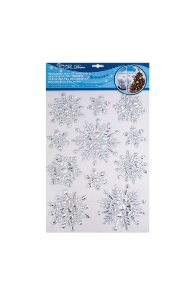 OEM Autocolante Decorative de Crăciun Fulgi Argintii Holografici Reliefati 29...