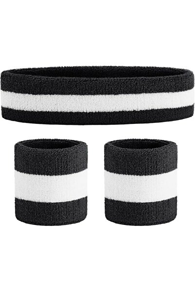 GENERAL Sweatband Set Sports Headband Wristband Set Sweatbands Terry Cloth Wr...