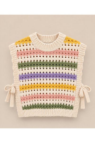 Tinymuyt Girl's Premium Quality Side-Tie Knitwear Sweater Beige