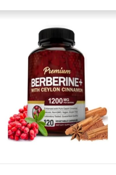 Berberine HCl Premium Berberine Hcl 1200Mg 120 Capsules with Pure Ceylon Cinnamon Berberine for Diabetes and Detoxification
