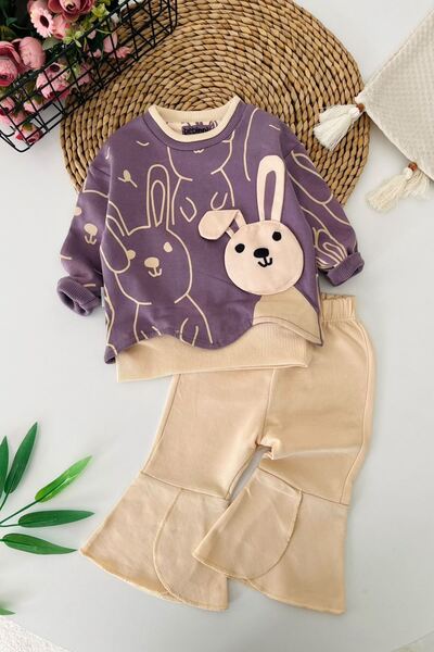 Minigimin Cicileri My Little One's Cicileri Cotton Baby Girl Set of 2 with Ra...