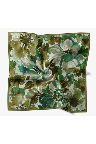 Silk Home Eșarfă moale IST cu model floral verde smarald