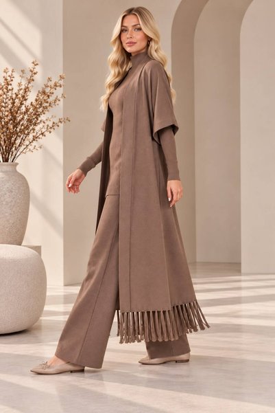 MAY MARA Women's 3-Piece Knitwear Set with Vest, Blouse and Pants