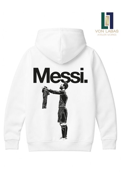 PANDORICA Hanorac unisex cu design Premium Messi Goat, cu 3 fire de ață, cu d...
