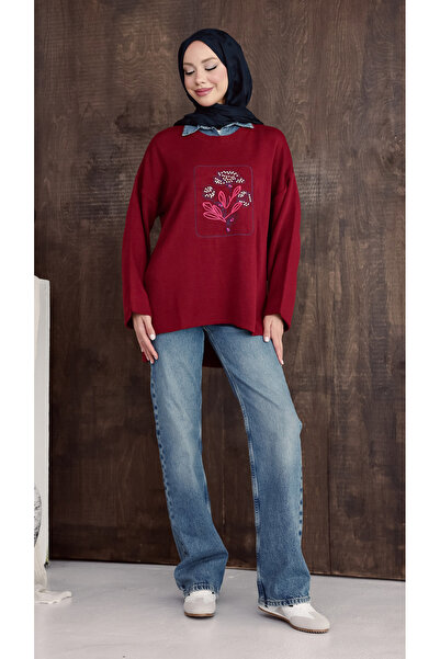 sorisso Knitwear Washable Denim Collar Embroidered