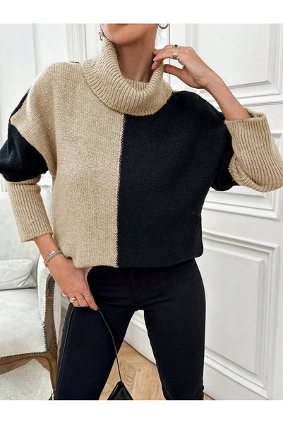 MARLİNG Striped Short Knitwear Dress Sweater