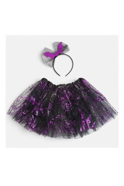 Generic Brand Set de Carnaval Halloween cu Fusta Tutu Mov cu Panze de Paianje...